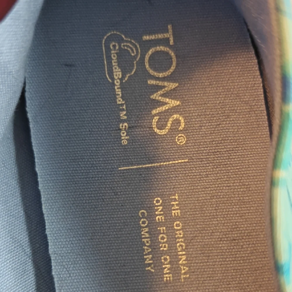 TOMS Blue and Green Slip-Ons - Picture 2 of 5